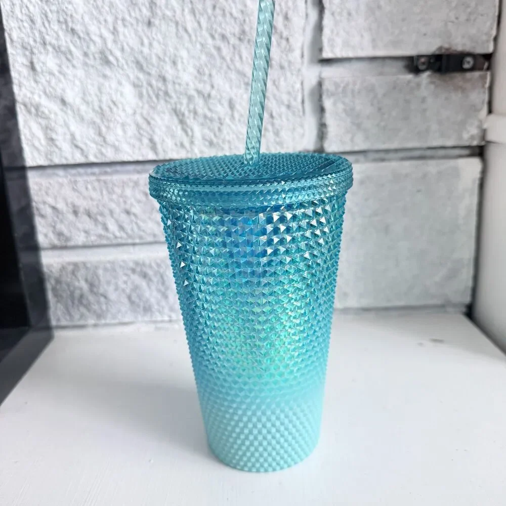 Starbucks Studded Blue Gradient Bling Ombre Cold Cup Tumbler Grande 16oz